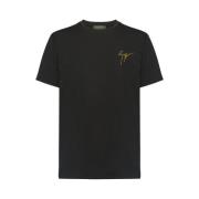 Giuseppe Zanotti Svart Crew-Neck T-shirt Lr-01 Black, Herr