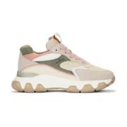 Hogan Hyperactive Mid Cut Grön Beige Rosa Sneaker Beige, Dam