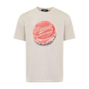 Dsquared2 Beige Bottle Cap T-tröja Beige, Herr