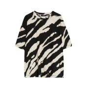 Max Mara Weekend Tryckt Jersey T-shirt Black, Dam