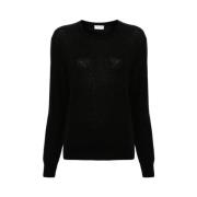 Saint Laurent Round-neck Knitwear Black, Dam