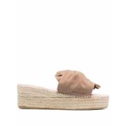 Manebí Suede Knot Platform Sandaler Beige, Dam