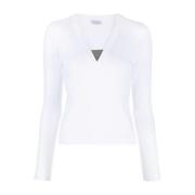 Brunello Cucinelli V-neck Knitwear White, Dam