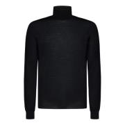 Drumohr Svart Merino Turtlenecktröja för Män Black, Herr