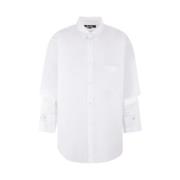 Comme des Garçons Vit Bomullsskjorta med Cut-Out Ärmar White, Herr