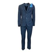 0-105 Single Breasted Suits Blue, Herr