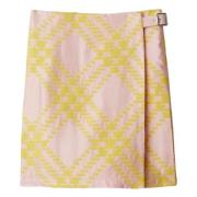 Burberry Sherbet Rutig Linneskjorta Multicolor, Dam