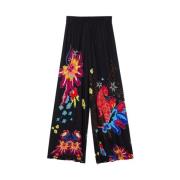 Desigual Wide Trousers Multicolor, Dam