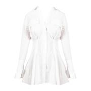 Pinko Elegant Mini Skjortklänning White, Dam