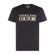 Versace Jeans Couture Logo-Print Bomull T-shirt Svart Black, Herr