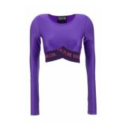 Versace Jeans Couture Long Sleeve Tops Purple, Dam
