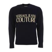 Versace Jeans Couture Svarta Sweaters Black, Herr