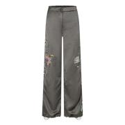 Cambio Wide Trousers Gray, Dam