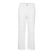 Part Two Mom Fit Höga Midja Vita Byxor White, Dam