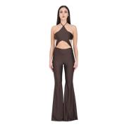 Amen Elegant Brun Jumpsuit Brown, Dam