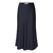 Selected Femme Lena HW Midi Kjol Blue, Dam