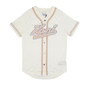 Karl Kani Pinstripe Baseball Shirt Off White White, Dam