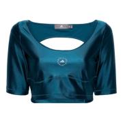 Adidas by Stella McCartney Snygg Cropped Top Blue, Dam