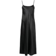 Vince Casual Svart Midi Klänning Black, Dam