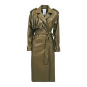 THEMOIRè Vegan Militär Trench Coat Green, Dam