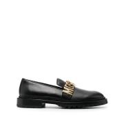 Moschino Svarta Läderloafers för Kvinnor Black, Dam