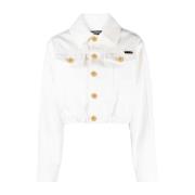 Balmain Denim Jackets White, Dam