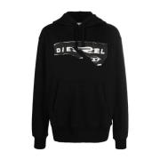 Diesel Svart Casual Style Hoodie för Män Black, Herr