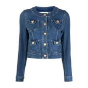 Moschino Denim Jackets Blue, Dam