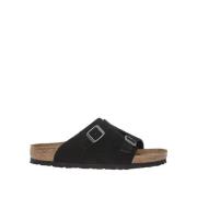 Birkenstock Zurich Mocka Flip Flops Black, Herr