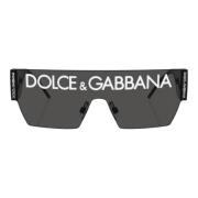 Dolce & Gabbana Wraparound Svarta Solglasögon Black, Herr