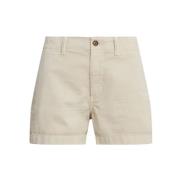 Polo Ralph Lauren Naturlig Tan Bomulls Chino Shorts Beige, Dam