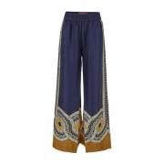 La DoubleJ Wide Trousers Multicolor, Dam