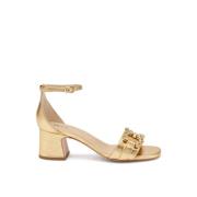 Frau Jeweled laminated sandals Yellow, Dam