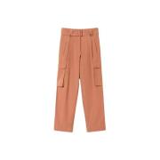 Twinset Cargo Popeline Byxor Orange, Dam