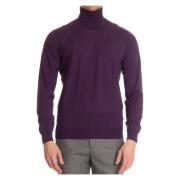 Drumohr Lila Extrafin Ull Turtleneck Tröja Purple, Herr