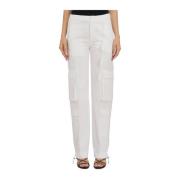 Dondup Straight Trousers White, Dam