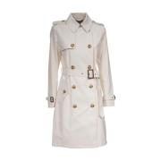 Ralph Lauren Dubbelknäppt trenchcoat i bomullsblandning Beige, Dam