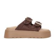 Casadei Bruna PVC Sandaler med Dubbel Rem Brown, Dam