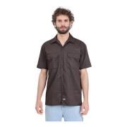 Dickies Short Sleeve Shirts Brown, Herr