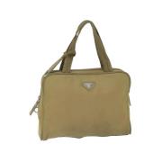 Prada Vintage Pre-owned Nylon handvskor Beige, Dam