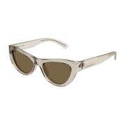 Saint Laurent Cat-Eye Solglasögon Beige, Dam