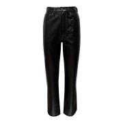Agolde Leather Trousers Black, Dam
