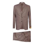 Tagliatore Single Breasted Suits Brown, Herr