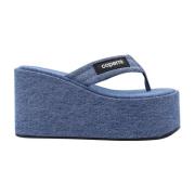 Coperni Denim Logo Patch Sandaler Blue, Dam