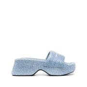 Alexander Wang Med klack Float Slide Blue, Dam