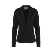 Ichi Marinblå Knäppt Blazer Black, Dam