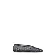 Khaite Svarta Ballettflats med Strassdetaljer Black, Dam