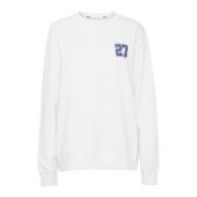 Ball Lyxig Broderad Sweatshirt White, Dam