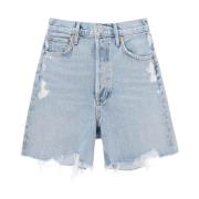 Agolde Klassiska Denim Shorts Blue, Dam