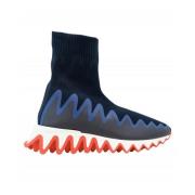 Christian Louboutin Blå Sharky Sock Sneakers Multicolor, Dam